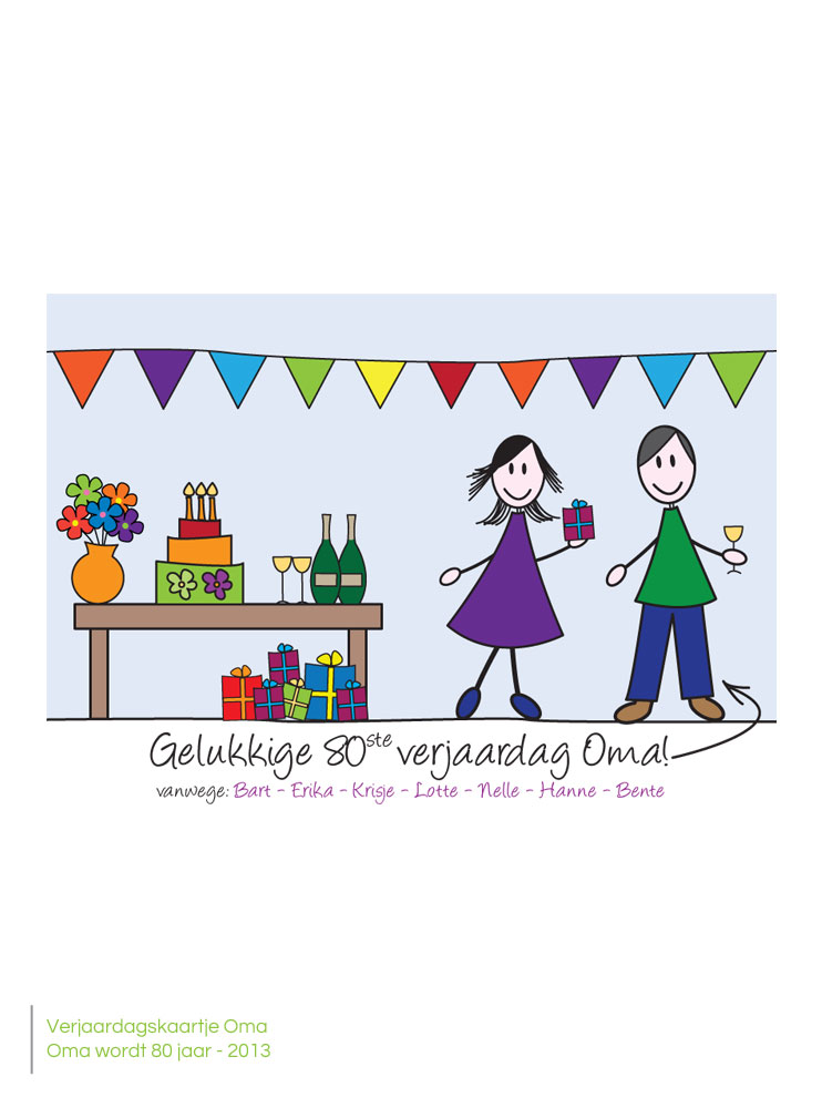 Verjaardagskaartje Oma 80 jaar