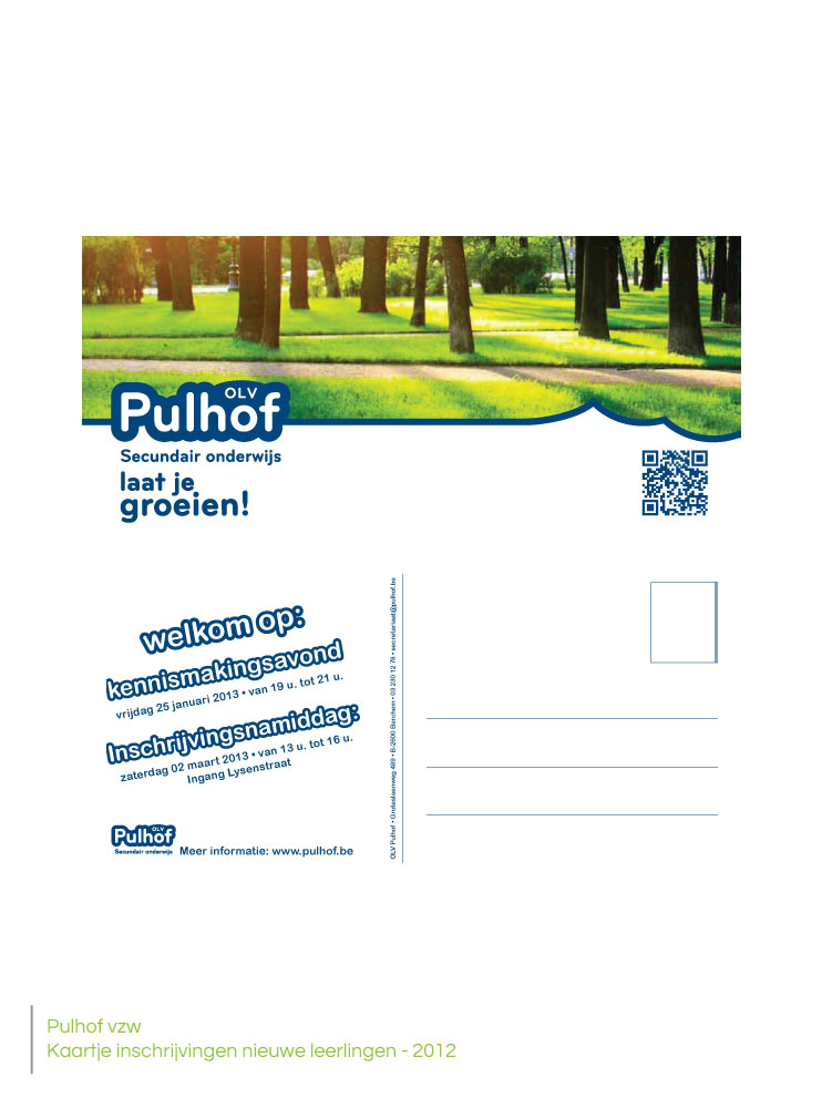 Pulhof - Postkaartje inschrijvingen 