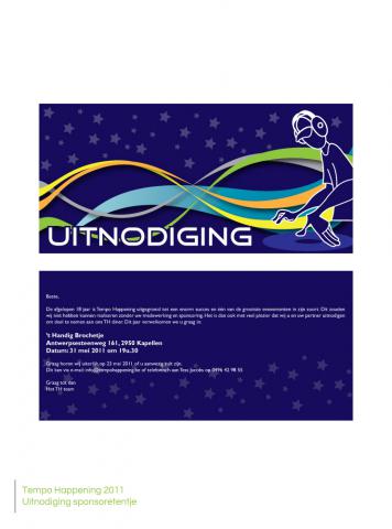 Tempo Happening - Uitnodiging Sponsoretentje